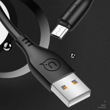 USAMS Kábel U18 microUSB 2A Fast Charge 1m čierny/čierny SJ268USB01 (US-SJ268)