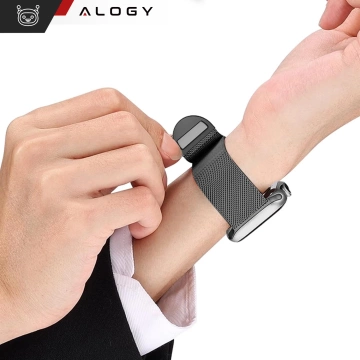 Náramok z alogickej ocele pre Apple Watch 42/44/45/49 mm z nehrdzavejúcej ocele čiernej farby