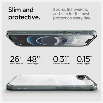 Spigen Ultra Hybrid Case for iPhone 16E Space Crystal TPU PC Transparent