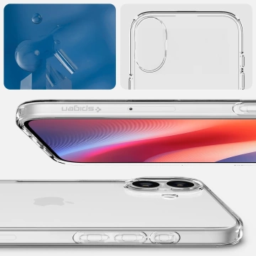 Скляний чохол для iPhone 16 Spigen Liquid Crystal protective cover Crystal Clear phone case