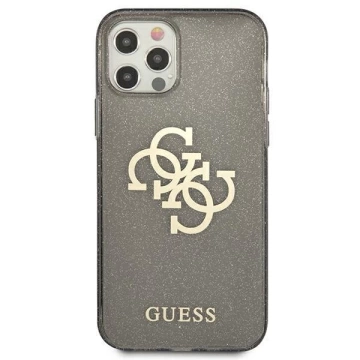 Guess GUHCP12LPCUGL4GBK iPhone 12 Pro Max 6,7" černé/černé pevné pouzdro Glitter 4G Big Logo