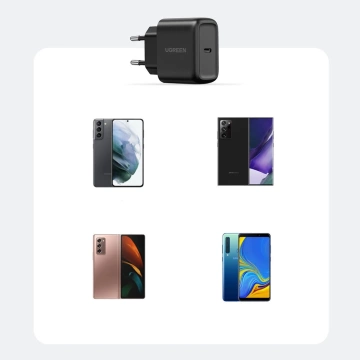 Uzelená nabíjačka USB typu C 25 W napájanie Kábel USB typu C 2 m čierny (50581)