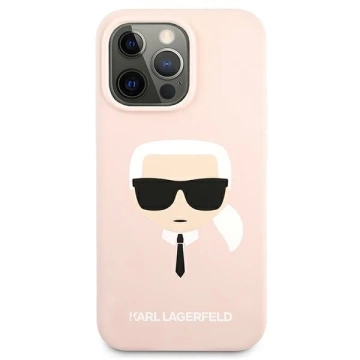 Etui Karl Lagerfeld KLHCP13XSLKHLP pre iPhone 13 Pro Max 6,7" ružové pevné puzdro Silikónová Karl`s Head