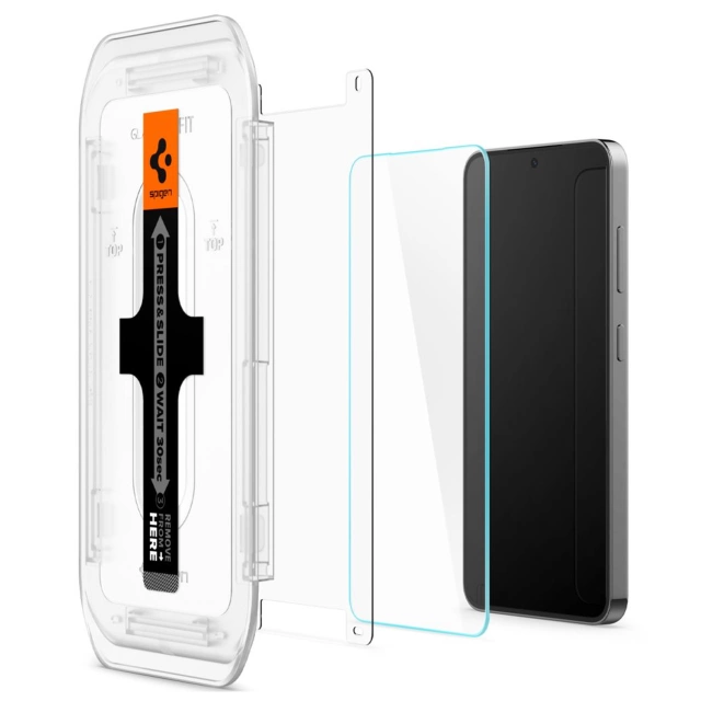 Spigen Glas.tR Panzerglas „EZ Fit“ 2er-Pack für Samsung Galaxy S24 Klar