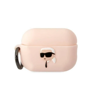 Ochranné pouzdro na sluchátka Karl Lagerfeld KLAP2RUNIKP pro Apple AirPods Pro 2 kryt růžový/růžový Silikon Karl Head 3D