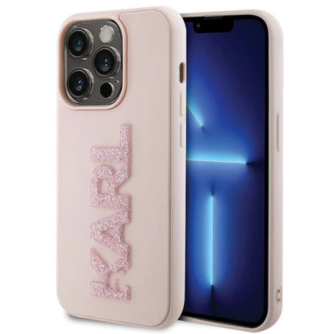 Karl Lagerfeld KLHCP15L3DMBKCP case for iPhone 15 Pro 6.1" pink/pink hardcase 3D Rubber Glitter Logo