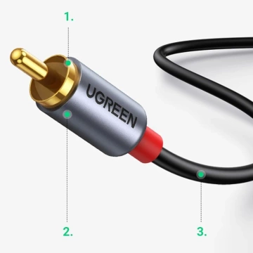 Кабель UGREEN аудіо аудіокабель USB Type C (штекер) - 2RCA (штекер) 1,5 м сірий (20193 CM451)