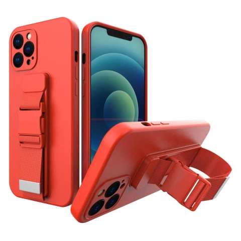 Provazové pouzdro gelové pouzdro se šňůrkou na řetízek taška šňůrka na iPhone 13 Pro Max červená