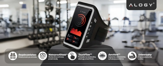 Běžecké pouzdro Alogy WaterProof Sport ArmBand vodotěsné pouzdro na ruku pro telefon 6,7 palce černé