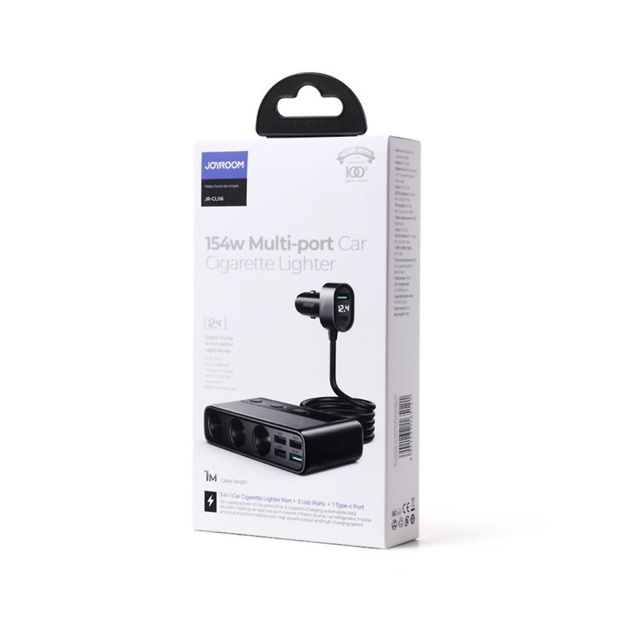 Ładowarka samochodowa rozdzielacz Joyroom JR-CL06 Car Charger PD 154W QC 3.0 Black
