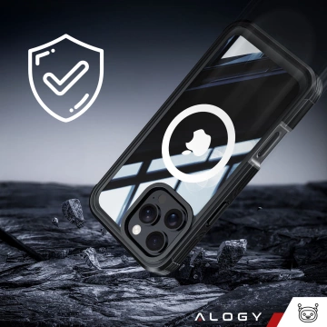 Ochranný kryt pro Apple iPhone 16 Pro Max Alogy Shield360 MagCase™️ pro MagSafe s ochranou displeje a fotoaparátu, černý