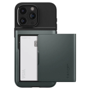 Pouzdro Spigen Slim Armor CS pro Apple iPhone 15 Pro Max - tmavě zelené