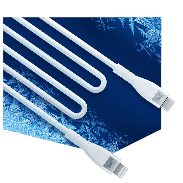 1m 3mk Hyper Silicone Cable USB-C to Lightning 20W 3A MFi White