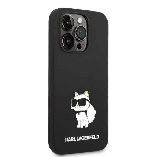 Etui Karl Lagerfeld KLHCP14XSNCHBCK na iPhone 14 Pro Max 6,7" pevné puzdro Silikónová Choupette czarny/čierna
