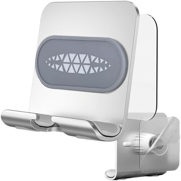 Nástenný držiak na telefón tablet 4-12" háčik hliníkový háčik na nástenné zrkadlo Alogy Silver