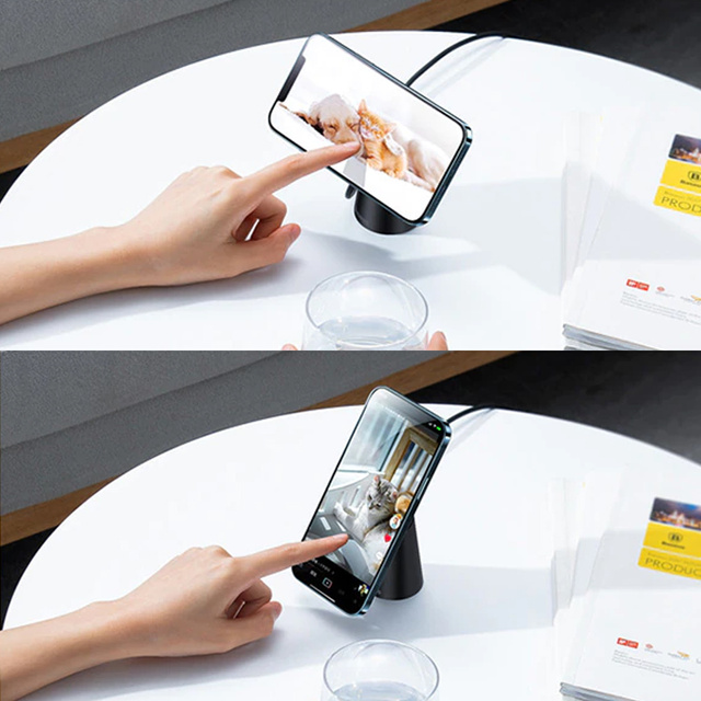 Qi wireless induction charger Baseus Magnetic stand holder for MagSafe 15W Black