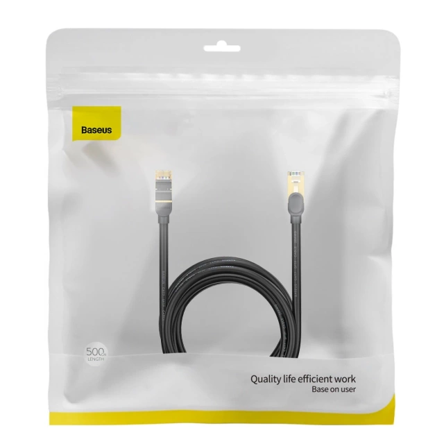 Кабель мережевий Baseus Speed Seven RJ45 10Gbps 5m чорний (WKJS010501)
