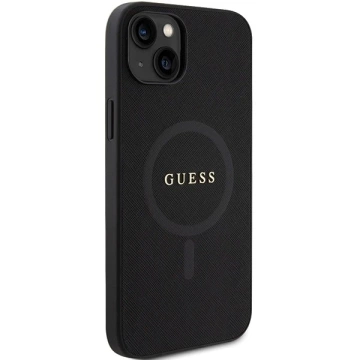 Etui Guess GUHMP15MPSAHMCK na iPhone 15 Plus 6,7" pevné puzdro Saffiano MagSafe čierne/čierne