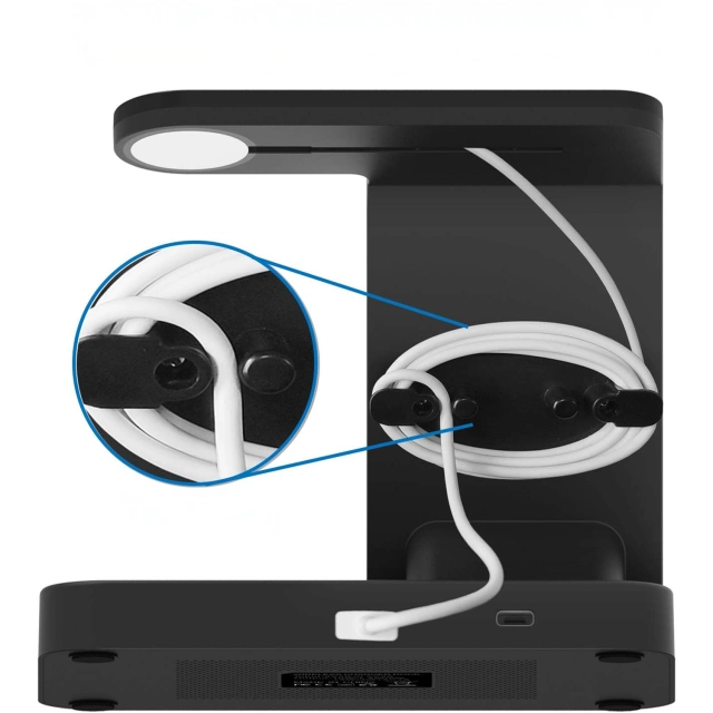 Індуктивний зарядний пристрій Qi 15W для iPhone Apple Watch AirPods Wireless 3in1 Docking station Black