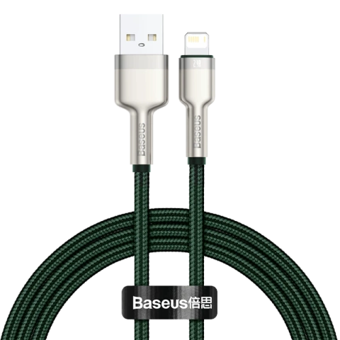 Kábel Baseus Cafule USB to Lightning, 2,4 A, 1 m (zelený)
