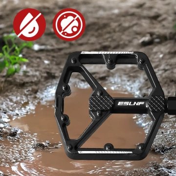 Педалі для велосипеда MTB з алюмінієвої платформи, комплект з 2 шт., алюміній чорного кольору