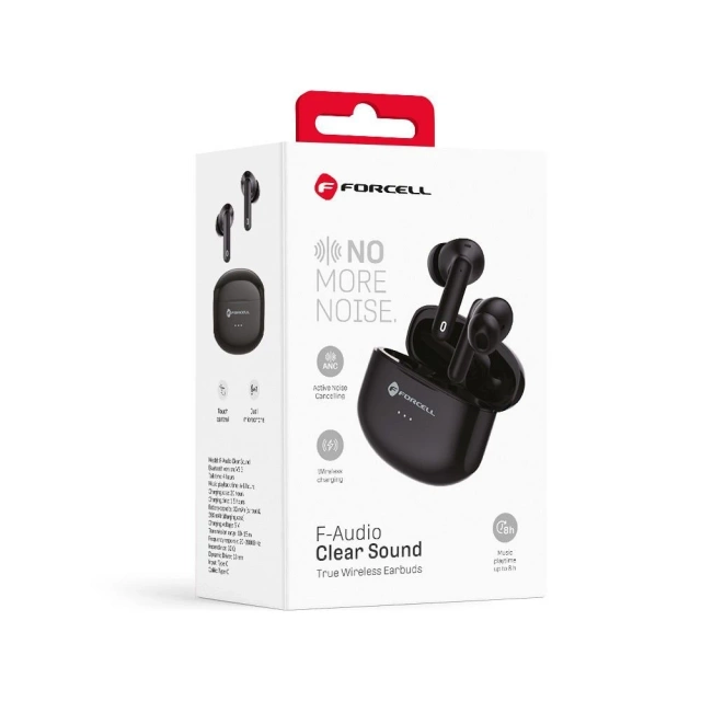 Słuchawki bezprzewodowe douszne Forcell F-Audio TWS Clear Sound czarne Black