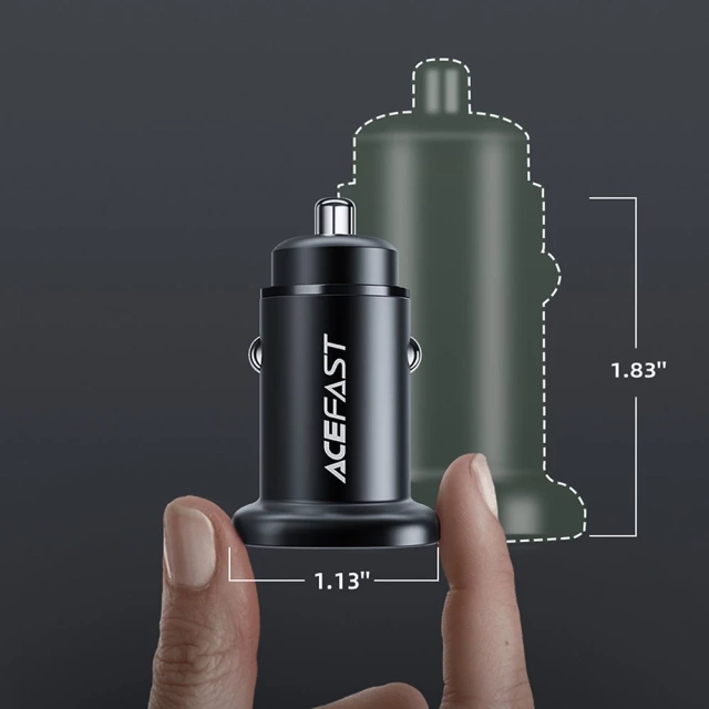 Acefast car charger 38W USB Type C / USB, PPS, Power Delivery, Quick Charge 3.0, AFC, FCP black (B1 black)