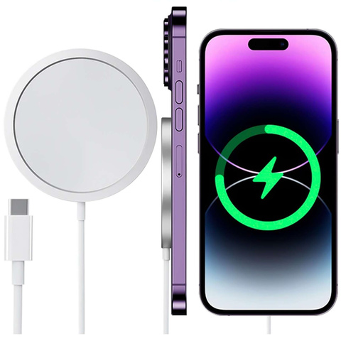 Ładowarka indukcyjna do iPhone 12/13/14/15/16 PRO / MAX/ MINI/ ULTRA Alogy do MagSafe bezprzewodowa 20W Biała