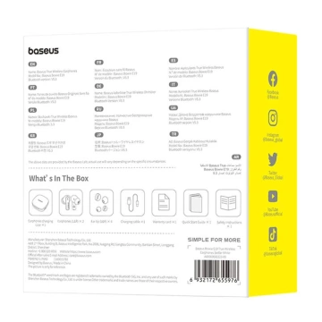 Навушники TWS Baseus Bowie E19 білого кольору