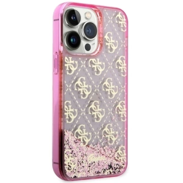 Etui Guess GUHCP14LLC4PSGP pro iPhone 14 Pro 6,1" pevné pouzdro Liquid Glitter 4G Transculent