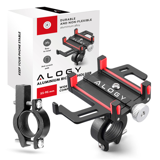 Alogy Bike Phone Phone Holder 55-95mm for Bicycle Bike Motor Scooter Чорний