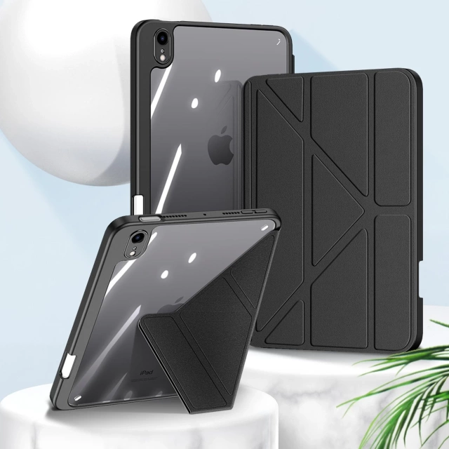 Dux Ducis Magi Hülle für iPad mini 2021 Smart Cover mit Ständer und Aufbewahrung für Apple Pencil grau