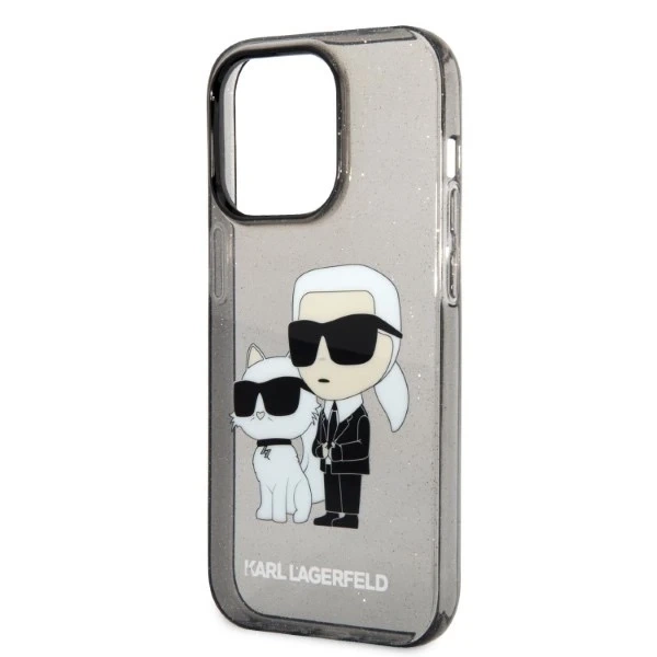 Etui Karl Lagerfeld KLHCP14LHNKCTGK na iPhone 14 Pro 6,1" pevné puzdro Gliter Karl