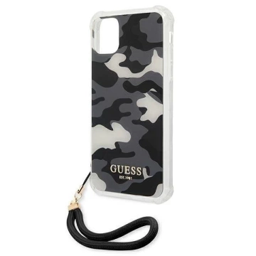 Guess GUHCN61KSARBK iPhone 11 6,1" černý/černý pevný obal Camo Collection