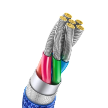 Baseus Crystal Shine Series kabel USB kabel pro rychlé nabíjení a přenos dat USB Typ A - USB Typ C 100W 1,2 m modrý (CAJY000403)