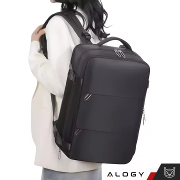 Pánsky dámsky cestovný ruksak na notebook na kufor Batožina do lietadla Práca do školy 45x30x20cm Alogy Unisex Čierna