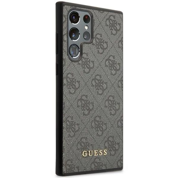 Etui Guess GUHCS23LG4GFGR для Samsung Galaxy S23 Ultra S918 чорний/сірий жорсткий чохол 4G Метал Золотий логотип