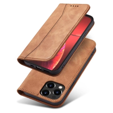 Magnet Fancy Case case for iPhone 13 Pro Max cover wallet for cards stand brown