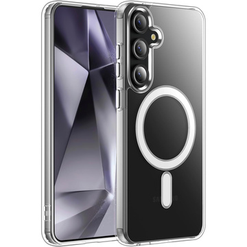 Puzdro pre Samsung Galaxy S24 Mag Safe Case Zadný kryt krytu Anti-Shock Clear Alogy Transparent