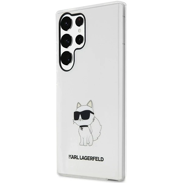 Protective phone case Karl Lagerfeld KLHCS23LHNCHTCT for Samsung Galaxy S23 Ultra S918 transparent hardcase Ikonik Choupette