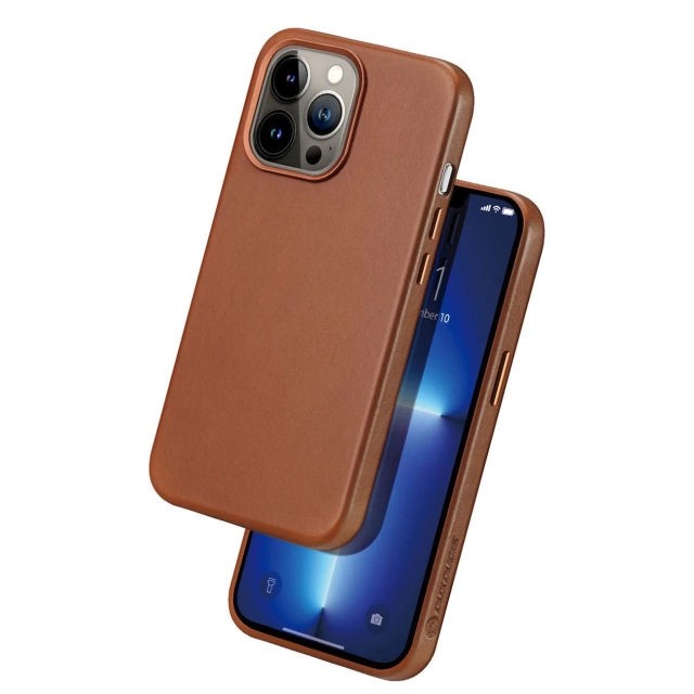 Чохол Dux Ducis Naples для iPhone 13 Pro Max leather cover (сумісний з MagSafe) коричневий