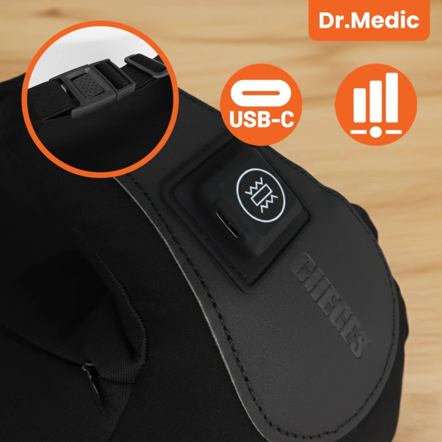 Car headrest massage pillow – ergonomic head, neck and nape support, electric vibration massager for driver and passenger – Dr.Medic RelaxDrive™