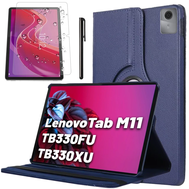 Etui 360 do Lenovo Tab K11 / K11E 11” M11 10.95" TB330FU / TB330XU / TB331FC obrotowe pokrowiec obudowa z klapką na tablet Case Alogy Granatowe