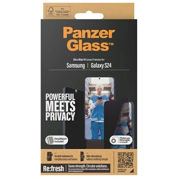 Gehärtetes Glas für Samsung Galaxy S24 PanzerGlass Ultra-Wide Fit Privacy EasyAligner