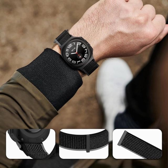 Pásek na chytré hodinky Nylonový pásek na hodinky pro Samsung Galaxy Watch Ultra 47 mm černý