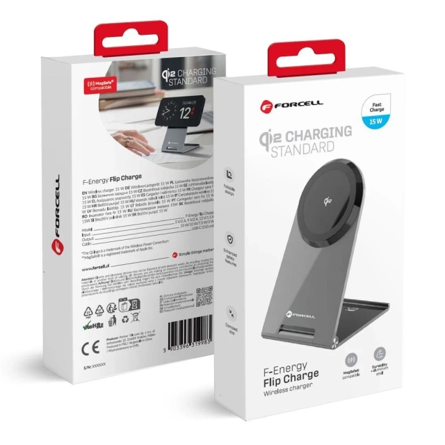 Індуктивний зарядний пристрій Flip Charge Qi2 MagSafe 15W USB-C з алюмінію