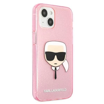 Karl Lagerfeld KLHCP13SKHTUGLP iPhone 13 mini 5,4" różowy/рожевий твердий чохол Glitter Karl`s Head