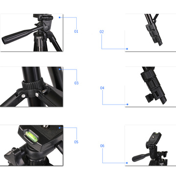 Universal tripod Alogy Tripod phone holder 1/4 stand for GoPro cameras with Bluetooth remote control, case Black