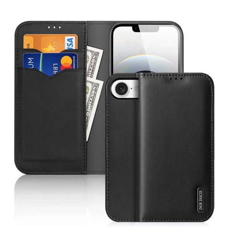 Захисний чохол Dux Ducis Hivo для iPhone 16e з відкидною кришкою та RFID-захистом – чорний