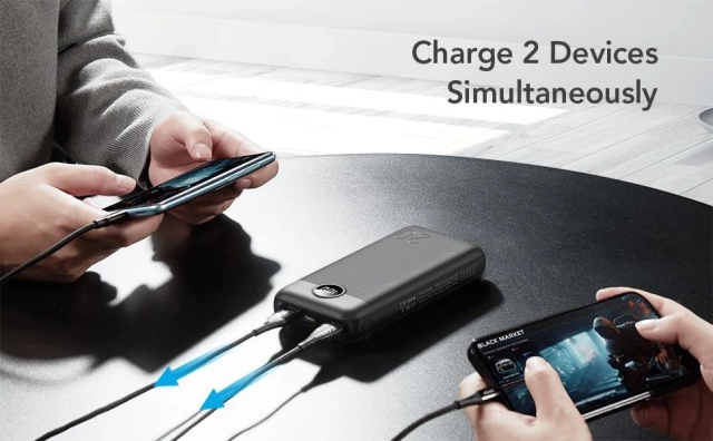 Powerbank External battery VEGER L20S - 20 000mAh LCD Quick Charge PD 20W black (VP2039PD / W2039PD )